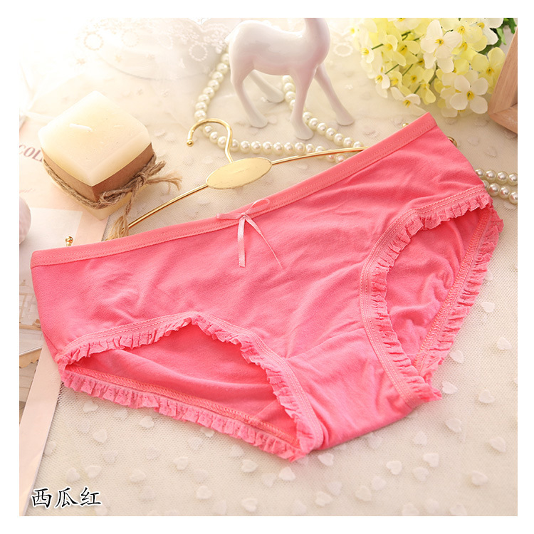 Sợi than tre 100% cotton phương thức sinh viên dễ thương sexy thấp eo triangle ladies đồ lót bán buôn