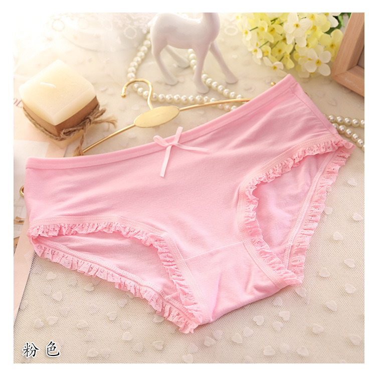 Sợi than tre 100% cotton phương thức sinh viên dễ thương sexy thấp eo triangle ladies đồ lót bán buôn