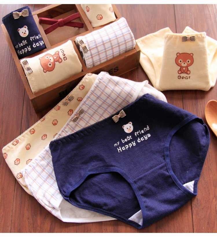 Đồ lót nữ cotton in hoạt hình gấu dễ thương đồ lót phụ nữ gợi cảm quan lot nu danh cho tuoi 12