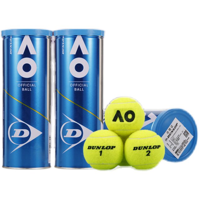 DUNLOP Dunlop tennis tin can Australian Open AO ບານການແຂ່ງຂັນສູງ elasticity ແລະທົນທານ tennis ການຝຶກອົບຮົມບານ 3 ຕ່ອນ