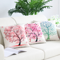 Abstract tree pillow plant green leaf cushion pillow case living room sofa backrest model room decoration pillow floating window mat