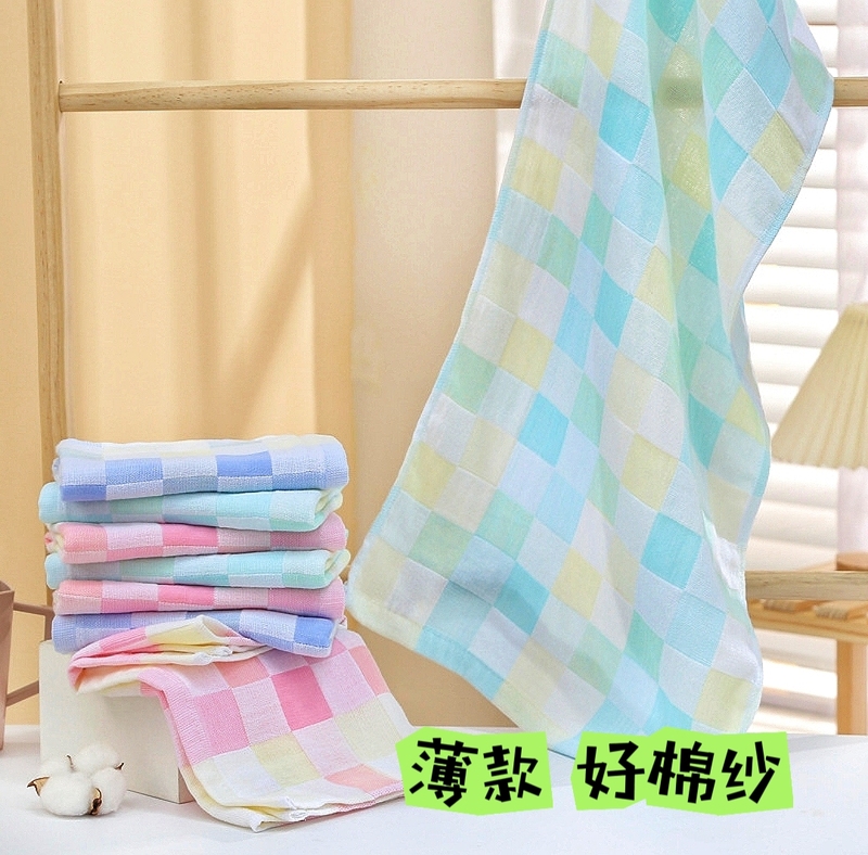 Ultra-Thin Gauze Towel Adult Cotton Face Towel Kindergarten Children's Bath Towel Rectangular Face Towel