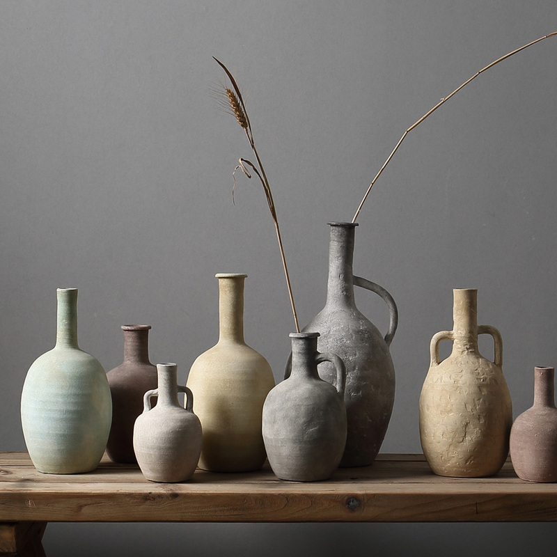 Wabi-Sabi Style Home Ceramic Study Room Morandi Pottery Handmade Desktop Vase Ornaments Homestay Soft Decorations Modern Wabi-Sabi Style Home Ceramic Study Room Morandi Pottery Handmade Desktop Vase Ornaments Homestay Soft Decorations Modern