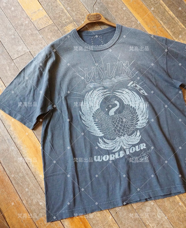 [in Stock] Visvim Kofu 23Aw Jumbo Crash World Tour Distressed Crane Short Sleeve
