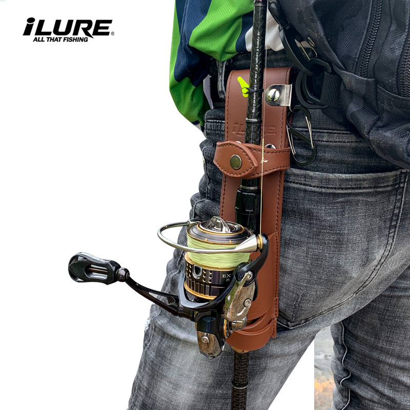 Eroasia multifunctional cowhide rod sleeve Luya clamp fish controller storage bag can not be attached to the belt hanging bag on the cross-border