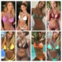 AliExpress mới cung cấp dây đai bện bện WISH halter bikini áo tắm Amazon mùa hè 10 màu đồ bơi cho người béo bụng