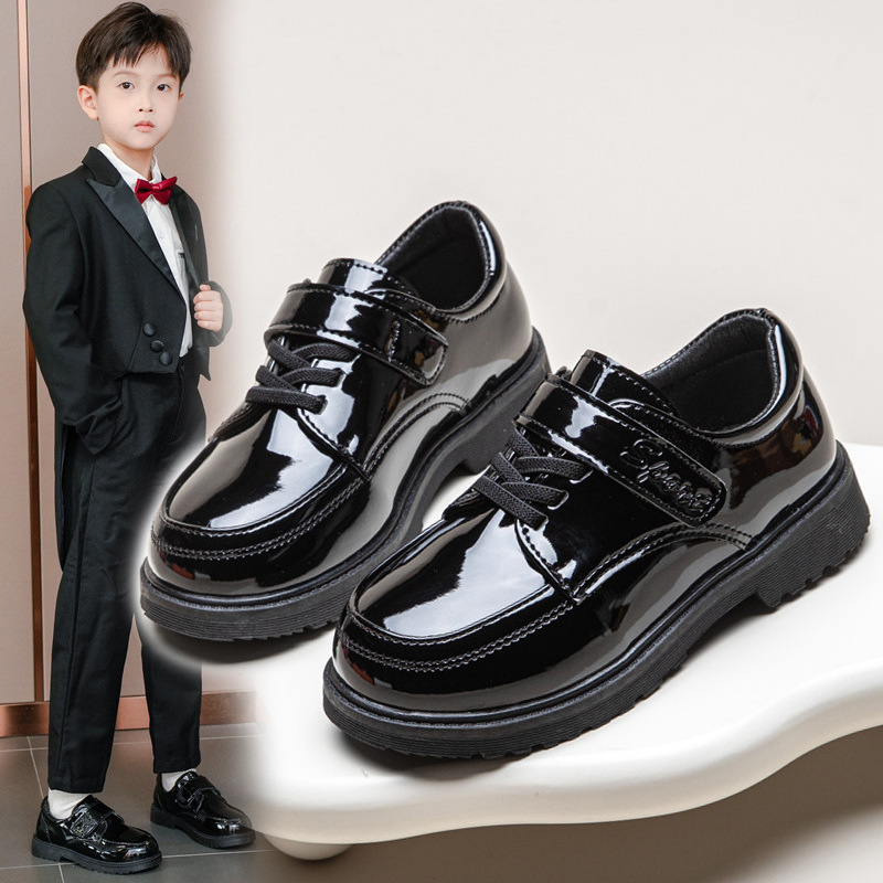 Boys' Leather Shoes 2026 New Soft-Soled Kidsren's Shoes British Style Boys' Suit Black Primary School Students' Campus Performance Shoes Boys' Leather Shoes 2026 New Soft-Soled Kidsren's Shoes British Style Boys' Suit Black Primary School Students' Campus Performance Shoes