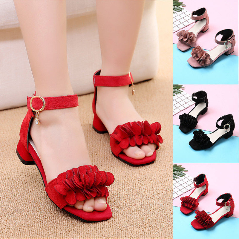 girls red sandals