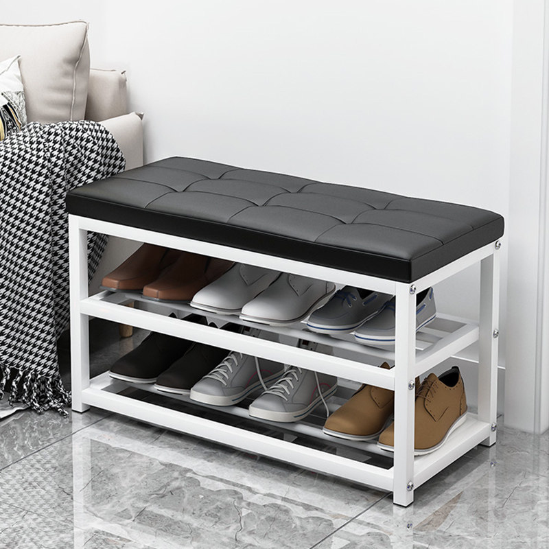 Clothing store shoe changing stool home bed end storage sofa stool rectangular rest shoe store storage stool multi-layer shoe rack