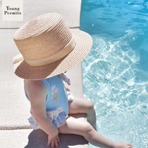 Baby girl straw hat 6 months-3 years old adjustable spring and summer baby children wheat straw Princess out sunshade hat