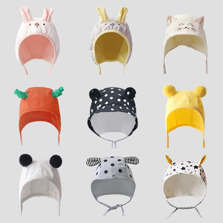 Newborn baby hat spring and autumn and summer thin baby girl toddler rabbit ears pure cotton cute male baby newborn baby hat