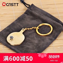 CnsTT Kestin handmade brass table tennis racket keychain hand polished exquisite table tennis pendant gift