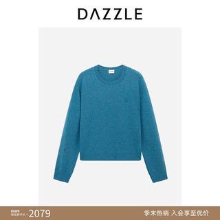 DAZZLE 地素毛衣2025年冬季新款蓝色针织套衫女装