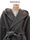 Dazzle 2025 Winter New All-Wool Hooded Mid-Length Lazy Woolen Coat