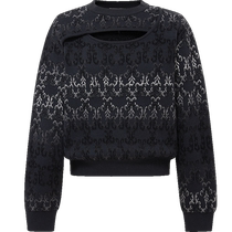 (Limited time offer) DAZZLE spring and autumn hollow collar design jacquard sweater inner top for women