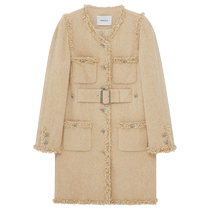 DAZZLE ground vegan long manteau 2023 hiver nouveau Retro Morden décoration flambage long manteau femme