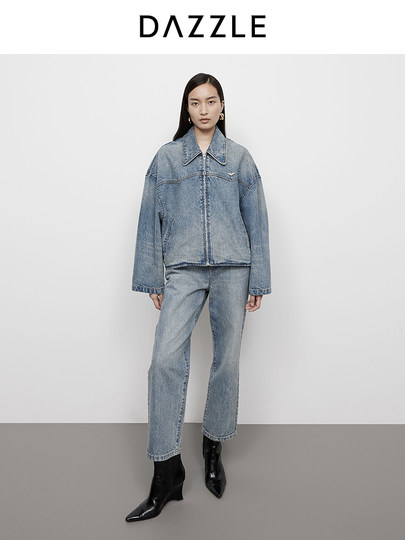 DAZZLE 地素牛仔裤2025年春季新款蓝色牛仔裤