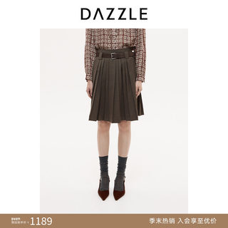 [Hot-Selling Restock] Dazzle 25 Autumn/Winter Sheep Wool Blend Fine-Woven Pleated Structure Skirt