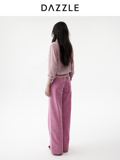 [New Year Green Series] Dazzle Women's Sweater 2026 Spring Pink Knitted Long-Sleeve Top