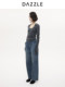 DAZZLE jeans women's 25 autumn and winter loose retro blue wide-leg pants