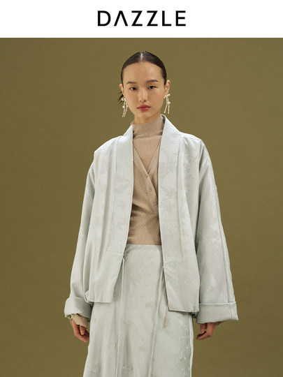 【青绿冬季系列】DAZZLE地素棉服25年冬季 新中式外套女棉服