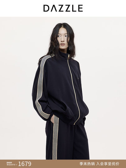 Dazzle Short Jacket 25 Autumn and Winter Retro Contrast Color Knitted Edge Jacket