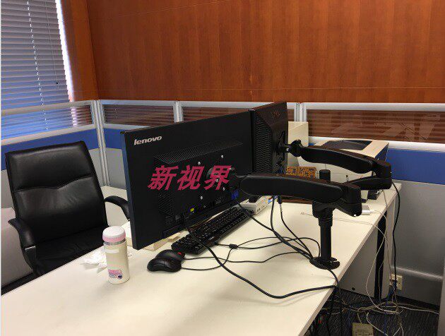 Luxury dual-screen desktop computer hanger universal rotation computer hanger lift adjustment monitor stand