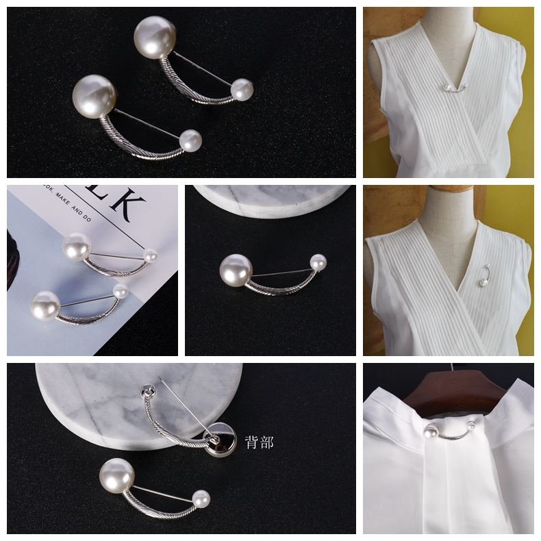 [Đặc biệt hàng ngày] đôi ngọc trai từ pin cổ áo len cardigan nhỏ pin neckline trâm nữ phần trên áo đàn bà khóa