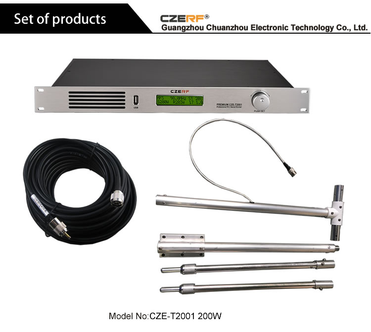 CZE-T2001 200W high power wireless FM transmitter can be inserted into the USB stick with MP3 stereo transmitter