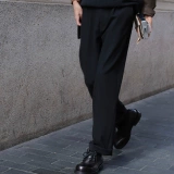 Eli [Норвежский лес] Весенне-летнее ретро, ​​простые и универсальные повседневные брюки и брюки для повседневного использования, непринужденные, с начесом.