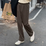 Цветные трендовые штаны, в корейском стиле, оверсайз, свободный прямой крой