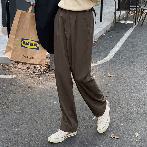 Цветные трендовые штаны, в корейском стиле, оверсайз, свободный прямой крой