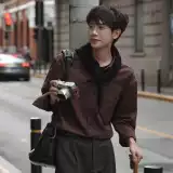 Eli [Рождественская ярмарка] 25 весенняя мода, окрашенная в пряжу ретро, простая рубашка в клетку с непринужденным ощущением