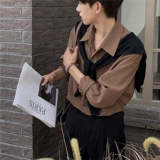 Весенняя осенняя бархатная трендовая рубашка для отдыха, в корейском стиле, оверсайз