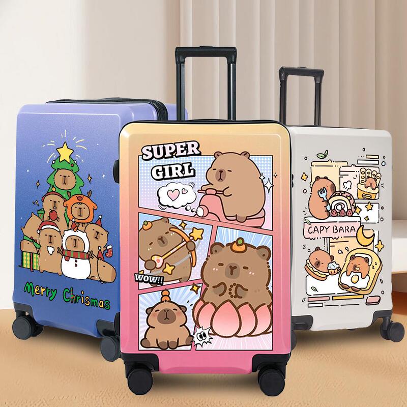 Kapibala Suitcase for Women 20inch 24inch Trolley Case for Students Cute Travel Suitcase Children's Leather Suitcase for Men 26inch Kapibala Suitcase for Women 20inch 24inch Trolley Case for Students Cute Travel Suitcase Children's Leather Suitcase for Men 26inch