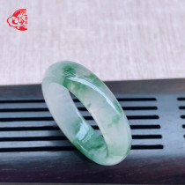 Myanmar natural A goods 18mm Old Pit Ice floating flower glue noodles jade ring ring ring ring 3-44