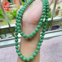 With the edge of the Jade natural A goods full of green round beads jade necklace beads necklace with random delivery