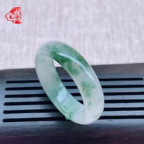 Myanmar natural A goods 18mm Old Pit Ice floating flower glue noodles jade ring ring ring 3-55