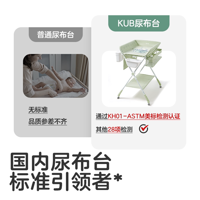 KUB can be better than diaper table newborn baby changing care table massage touch bath foldable mobile crib
