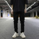 KANYE European and American high street style heavily washed basic color slim fit stretch leg jeans INS trendy jeans