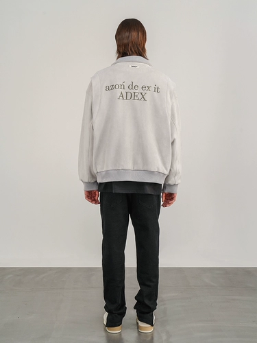 BlackOfexit High -стривые тяжелые работы, сшивая имитационная замшевая летающая куртка National Tide Design