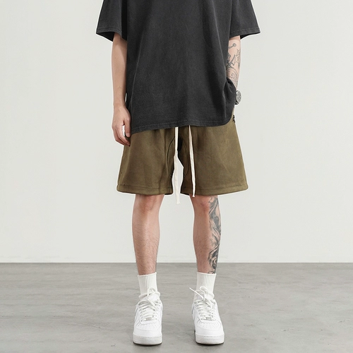 BlackOfexit National Trend High Street Имитация замши свободные шнурки спортивные шорты сплошной цвето