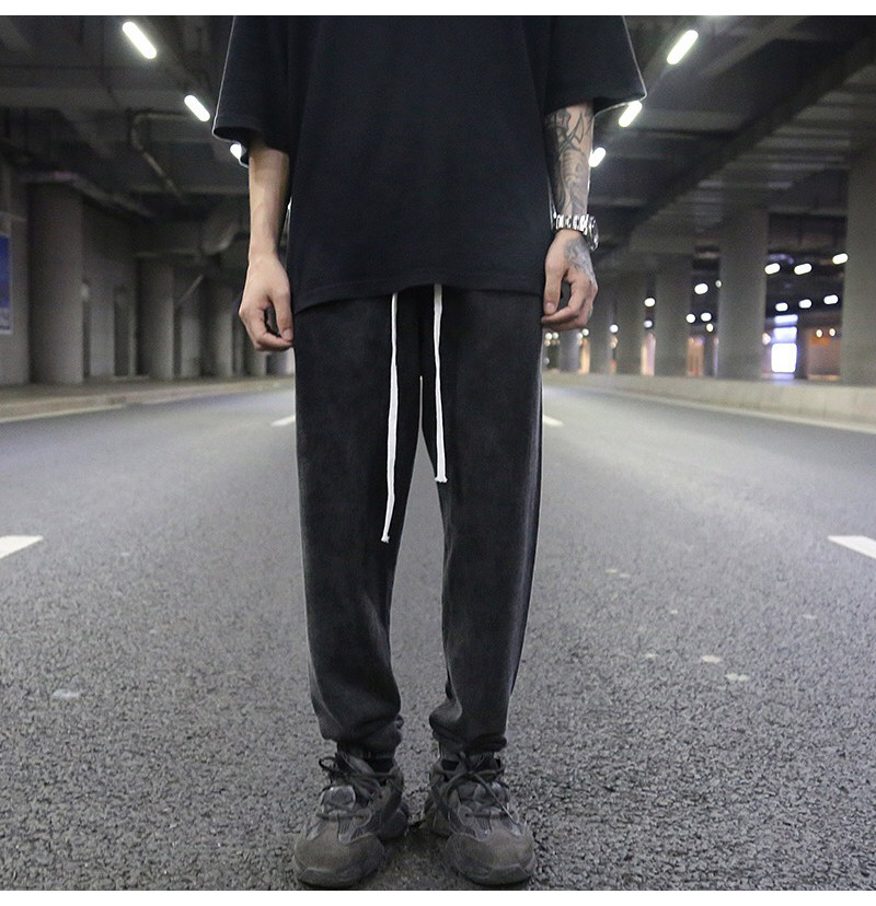 Vintage Black Ash Drop-Crotch Joggers