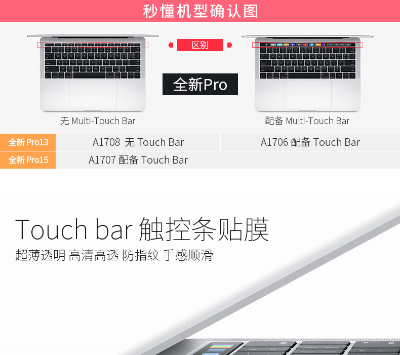 2018 new macbook apple mac notebook air13 máy tính pro13.3 inch bảo vệ phim 15 touch 12 touchpad thanh cảm ứng 2017 siêu mỏng phụ kiện trong suốt mờ