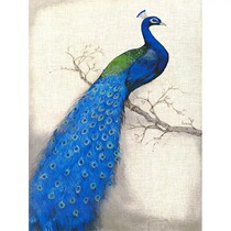 ] Su embroidery diy beginner kit Blue Peacock handmade pattern embroidery painting