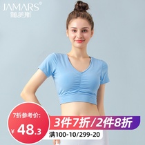 Gamesus Spring Summer New Yoga Suit Short Sleeve Semi-Cut Fitness Suit Womens Slim Running Tracksuit Single Blouse