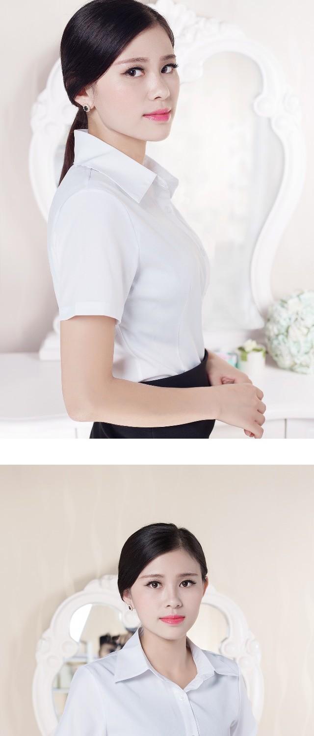 Mùa xuân 2017 thu đông mới thon gọn sơ mi nữ tay dài màu rắn chuyên nghiệp áo sơ mi eo nữ sơ mi cỡ lớn áo sơ mi hoa cúc