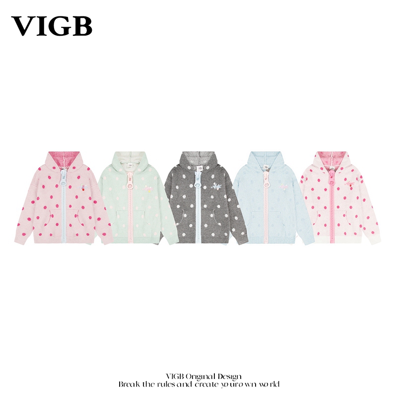 Vigb Original National Trend American-Style Polka Dot Color-Blocking Unique Dopamine Hooded Knit Cardigan Jacket for Men and Women Couples Vigb Original National Trend American-Style Polka Dot Color-Blocking Unique Dopamine Hooded Knit Cardigan Jacket for Men and Women Couples