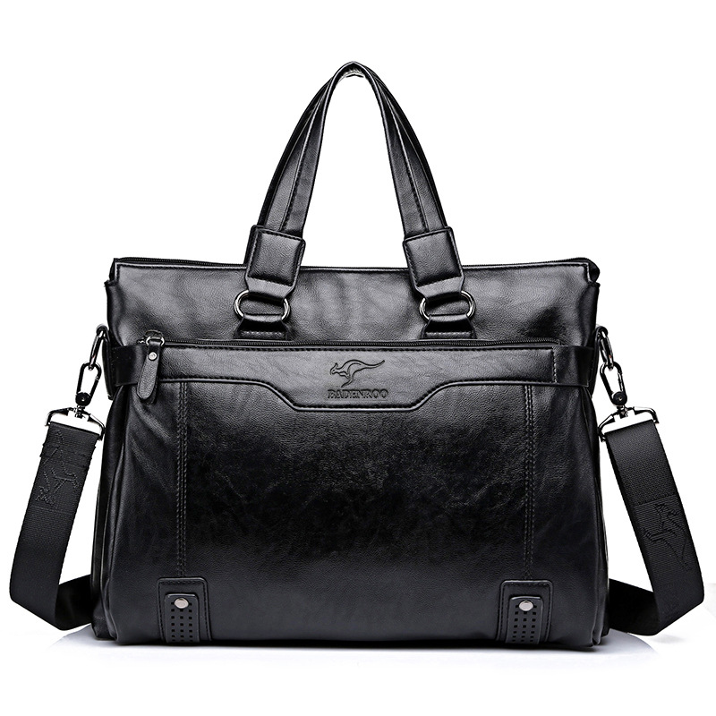 Male leather bag briefcase male business large capacity single shoulder bag inclined satchel casual bag hand with genuine leather calf leather handbag