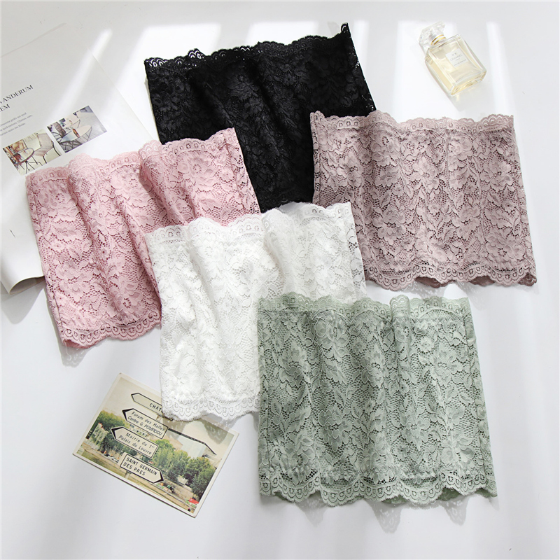 Summer thin lace little cute women's tube top bottoming with anti-glare strapless breasts small underwear outside wearing a vest